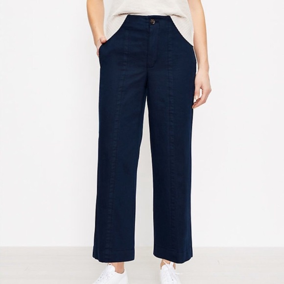 LOFT navy wide leg - Picture 3 of 5